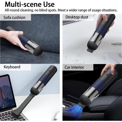 Cordless Car Vacuum Cleaner, High Power Vacuum Cleaner, Handheld Portable Car Vacuum Cleaner, 4000Pa, USB-C Fast Charging