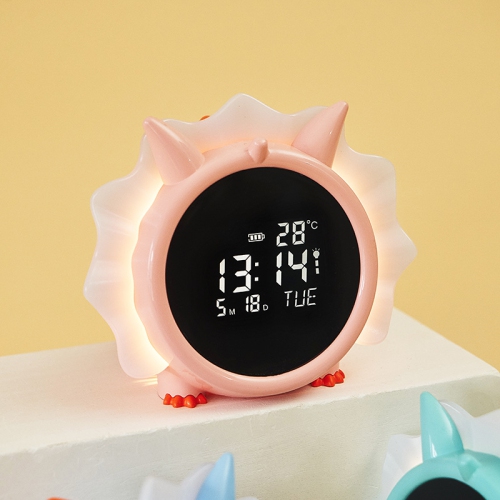 New LED clock, dinosaur electronic clock small alarm clock, student-specific gift clock, bedside electronic alarm clock luminous alarm clock, pink