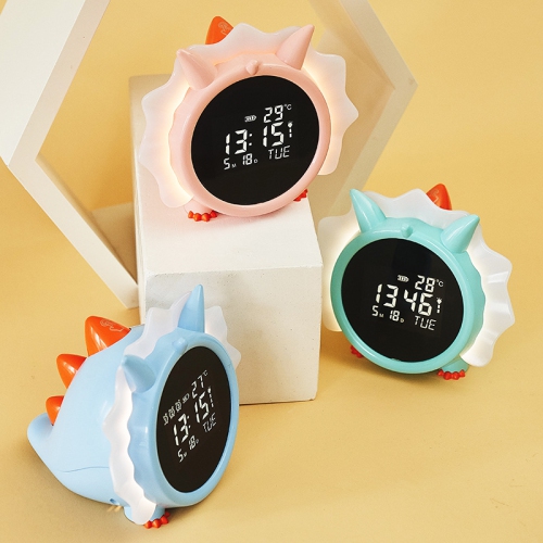 New LED clock, dinosaur electronic clock small alarm clock, student-specific gift clock, bedside electronic alarm clock luminous alarm clock, pink