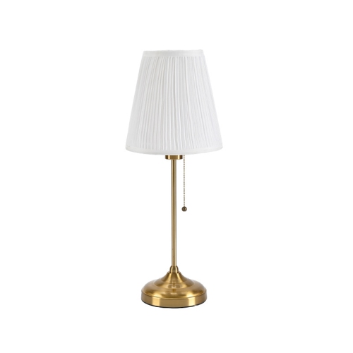 THE WAY  Traditional Hotel Restaurant Table Lamp \w Fabric Lampshade And Chain Switch Bedroom Living Room Bedside Table Lamp, Table Lamp Vintage