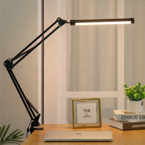 LED eye protection desk lamp, reading study office bedside USB lamp, creative folding long arm clip desk lamp, flexible arm dimming desk reading lamp