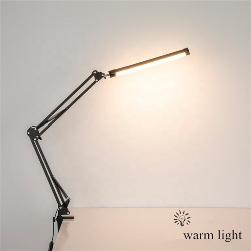 LED eye protection desk lamp, reading study office bedside USB lamp, creative folding long arm clip desk lamp, flexible arm dimming desk reading lamp