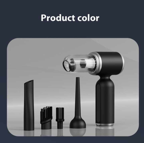 Car vacuum cleaner, household wireless portable car vacuum cleaner, suction and blowing in one, powerful air dust collector, 12V three-speed black,