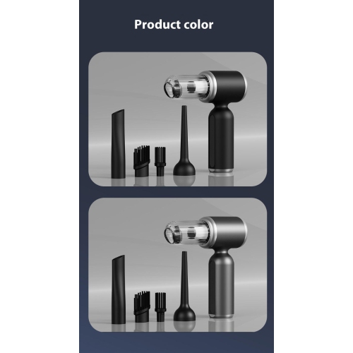 Car vacuum cleaner, household wireless portable car vacuum cleaner, suction and blowing in one, powerful air dust collector, 12V three-speed black,