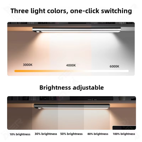 Smart hand-sweep sensor light, ultra-thin rechargeable wireless self-adhesive cabinet light, kitchen porch bedside lamp, LED light strip, white light