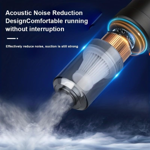 Household vacuum cleaner, wireless charging for small car, fully automatic high-power powerful car vacuum cleaner, 5500Pa, 120W, USB charging, black