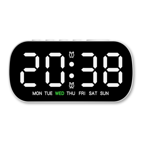 THE WAY  Hot Selling Electronic Clock, Simple Multifunctional Alarm Clock, Led Digital Clock, Two Sets Of Alarm Clocks With Date In White