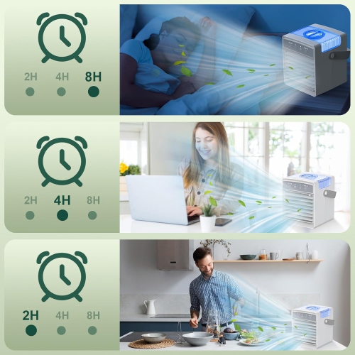 Portable Air Cooler,Mini Air Conditioners for Room,Oscillating Small Mini AC with Timer,Desktop Cooling Fan for Office Bedroom