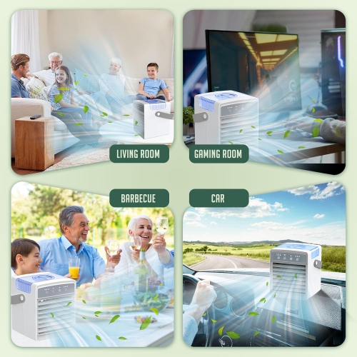 Portable Air Cooler,Mini Air Conditioners for Room,Oscillating Small Mini AC with Timer,Desktop Cooling Fan for Office Bedroom