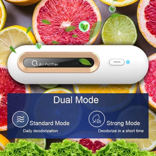 Mini USB Air Purifier,Portable Rechargeable Fridge Deodorizer,Refrigerator Odor Eliminator for Car,Closet,Wardrobe