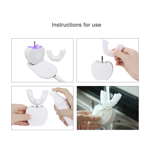 Brosse à dents ultrasonique en forme de U Nettoyant ultrasonique pour dents blanchissant les dents Nettoyant la bouche Brosse à dents électrique