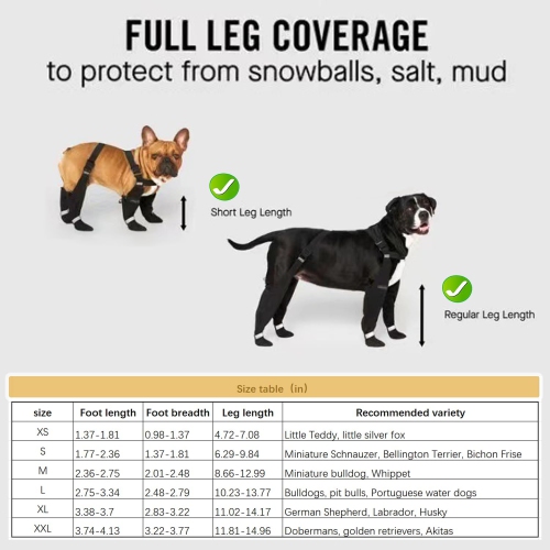 Dog Suspender Boots,Dog Paw Boot Leggings Anti-Slip,Pooch Dog Shoes Waterproof,Adjustable Suspender Boots for Dogs Snow Rain Hiking Paws