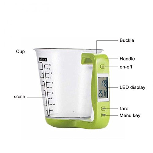 Kitchen Electronic Measuring Cup Scale Household Jug Scales Digital Measuring Liquid Cup Scale-Green