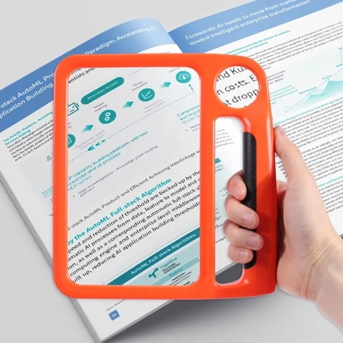 5X 10X Full Page Magnifier With 3 Light Modes, 48 LED Lights, Handheld Magnifier Suitable for Reading Newspapers and Identification
