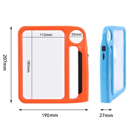 5X 10X Full Page Magnifier With 3 Light Modes, 48 LED Lights, Handheld Magnifier Suitable for Reading Newspapers and Identification