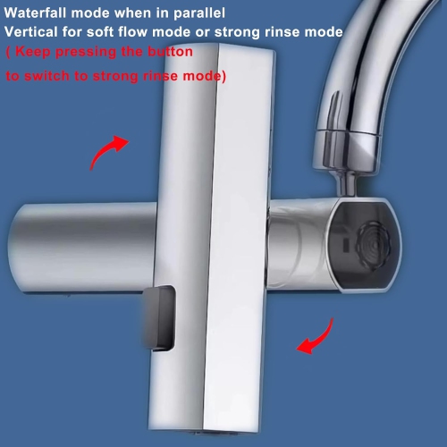 Kitchen Waterfall Faucet Extender Anti-Splash Waterfall Kitchen Faucet Adapter Rotatable Faucet