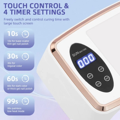 90LEDS UV LED Lamp For Nail Manicure 380W Professional Gel Polish Drying Lamps With Hand Pillow Wear High-power Nail Dryer