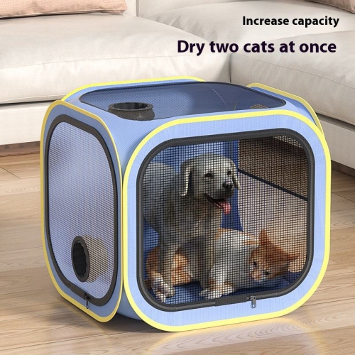Portable foldable cat drying room pet drying box cat and dog bath blow dry artifact dryer blow hair without flying hair dryer bag home blow, purple