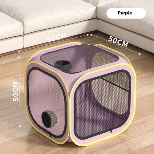 Portable foldable cat drying room pet drying box cat and dog bath blow dry artifact dryer blow hair without flying hair dryer bag home blow, purple
