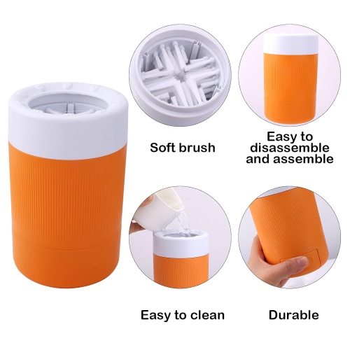 Pet Foot Washing Cup, Portable Pet Foot Washer with Soft Brush Mud Dog Paw Cleaner for Dog/Cat Foot Cleaning Tools Cats Dogs Pets Semi-Automatic
