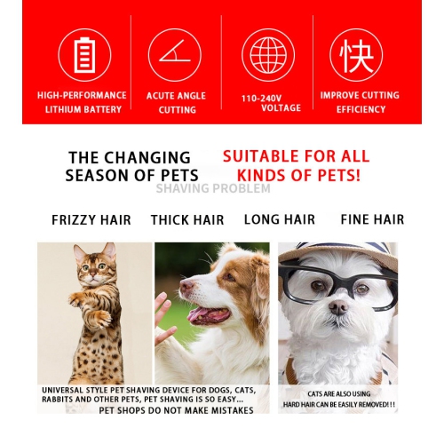 Dog Grooming Set Electric Hair Clipper Low Noise Electric Silent Rechargeable Cordless Pet Hair Trimmer Set for Dogs, Cats and Other Pets