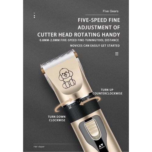 Dog Grooming Set Electric Hair Clipper Low Noise Electric Silent Rechargeable Cordless Pet Hair Trimmer Set for Dogs, Cats and Other Pets