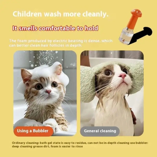 Bubble machine cat bath shower gel dog smart bubble machine pet supplies cleaning pet smart bubble machine | 3 seconds fast foaming | bath artifact