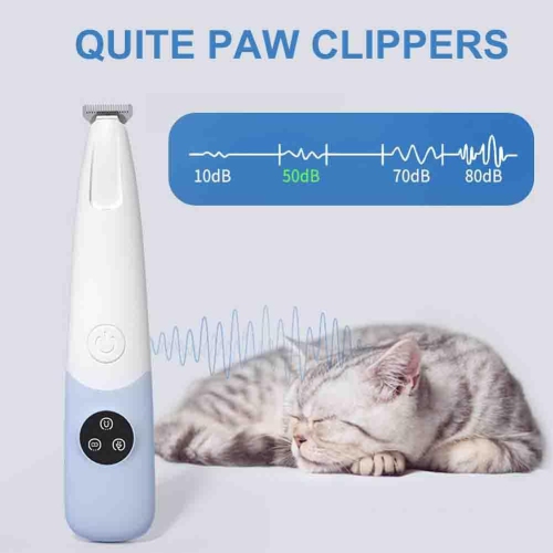New Smart Digital Display Pet Shaver LED Light Dog Cat Feet Shaver Dog Claw Trimmer with 50DB Low Noise Cordless Cat Claw Trimmer Small Pet USB