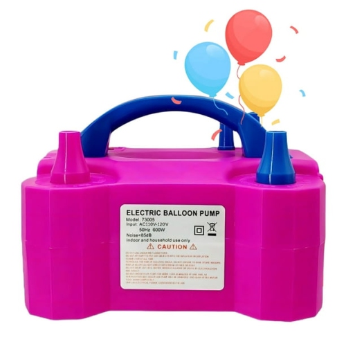 Double nozzle electric balloon pump - quickly inflate aluminum foil balloons and large balloons, with cable tie tool, noise level ≤ 95dB, portable