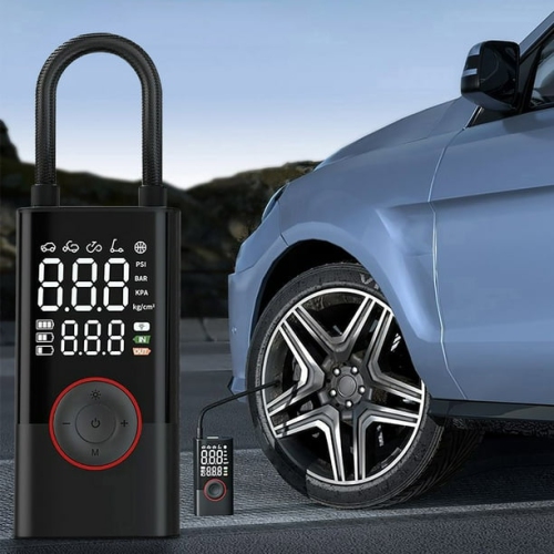 [Wireless and portable] 80W turbo fast charging car air pump | 150PSI high pressure/intelligent dual digital tire pressure display/mobile power