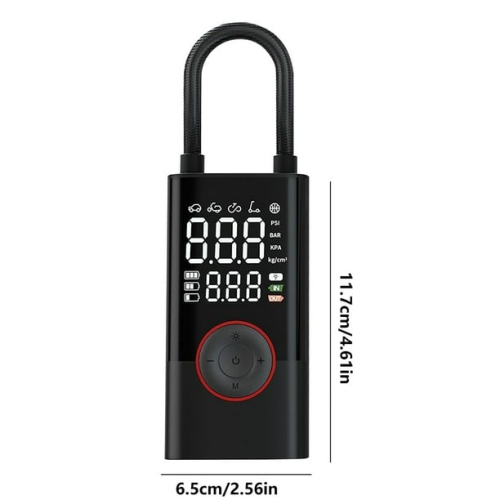 [Wireless and portable] 80W turbo fast charging car air pump | 150PSI high pressure/intelligent dual digital tire pressure display/mobile power