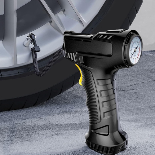 Portable multifunctional electric air pump, intelligent digital display, preset tire pressure, automatic stop when full, with LED light, long battery