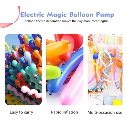 Electric Balloon Pump – Fast and Quiet Inflation for Parties, Weddings and Events | Portable and Durable ABS Material, 65dB Low Noise