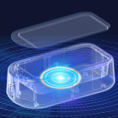 Household fully automatic glasses cleaning ultrasonic glasses cleaning machine jewelry dentures portable cleaning machine - gray