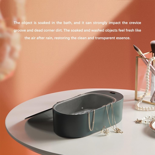 Home ultrasonic cleaning machine new small jewelry glasses cleaner mini denture cleaner - green