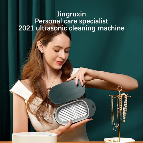 Home ultrasonic cleaning machine new small jewelry glasses cleaner mini denture cleaner - green