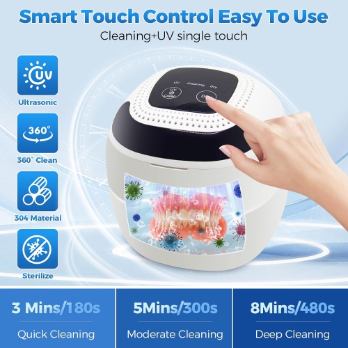 Ultrasonic cleaning machine with fan function Jewelry Dentures Braces UV Ultrasonic Cleaning Machine