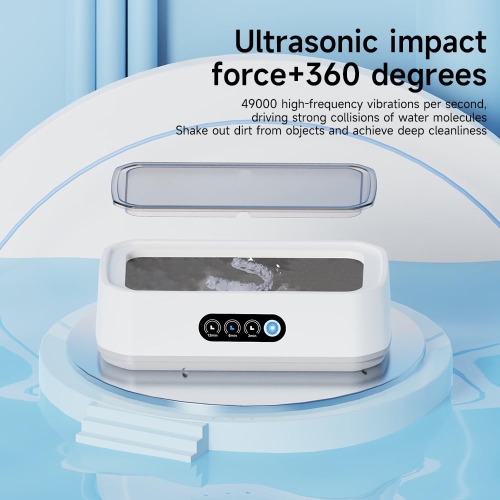 Ultrasonic Cleaner 650 ml Three-speed Touchscreen 48KHz Ultrasonic Cleaner - White