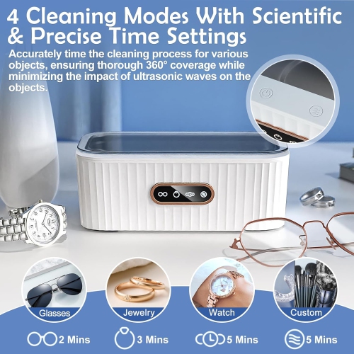 Ultrasonic Cleaner Office Contact Lens Alignment Cleaner Jewelry Ultrasonic Cleaner - White