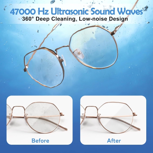 Ultrasonic Cleaner Office Contact Lens Alignment Cleaner Jewelry Ultrasonic Cleaner - White