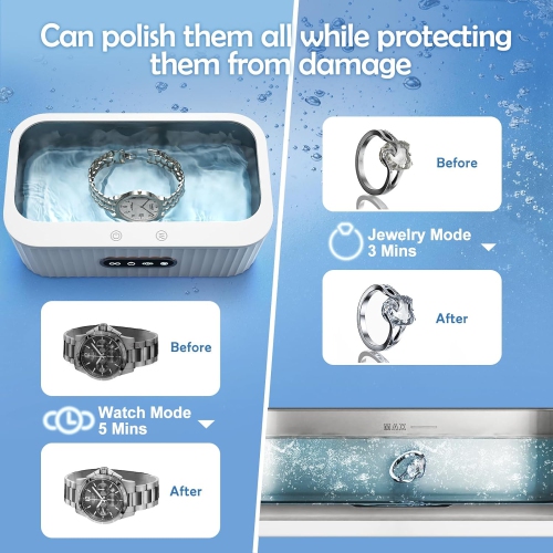 Ultrasonic Cleaner Office Contact Lens Alignment Cleaner Jewelry Ultrasonic Cleaner - White