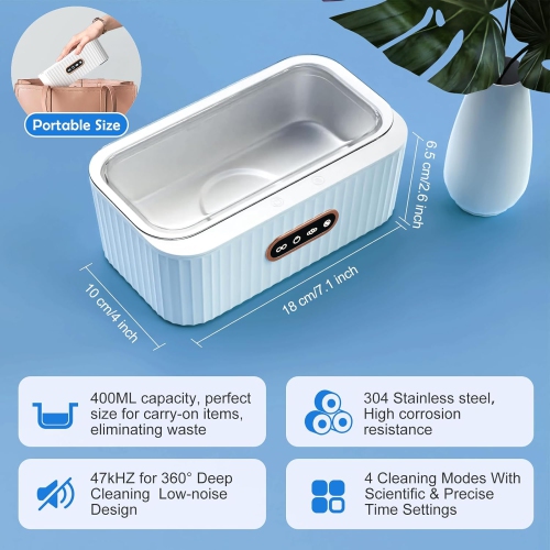 Ultrasonic Cleaner Office Contact Lens Alignment Cleaner Jewelry Ultrasonic Cleaner - White