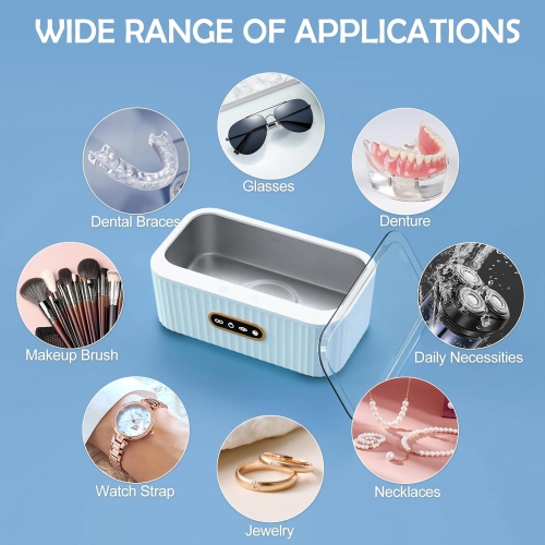 Ultrasonic Cleaner Office Contact Lens Alignment Cleaner Jewelry Ultrasonic Cleaner - White