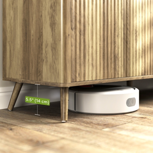 HOMCOM Fluted Sideboard Buffet Cabinet with Storage, 55" Modern Kitchen Coffee Bar Cabinet with 4 Doors, 2 Adjustable Shelves and Wood Legs, Oak