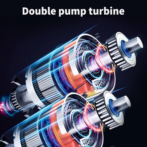 LED lighting + 6000mAh-Multi-function smart air pump | Dual turbine super fast inflation | Tire pressure preset/auto stop | Suitable for