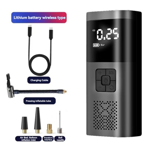 LED lighting + 6000mAh-Multi-function smart air pump | Dual turbine super fast inflation | Tire pressure preset/auto stop | Suitable for