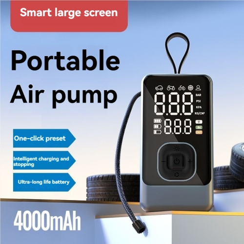 [4000mAh turbo fast charging] Intelligent digital display car air pump | 150PSI high pressure/4 mode switching/LED lighting/mobile power supply