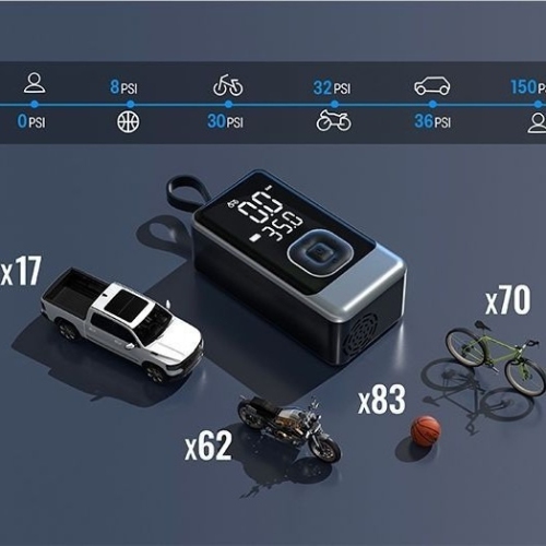 [4000mAh turbo fast charging] Intelligent digital display car air pump | 150PSI high pressure/4 mode switching/LED lighting/mobile power supply