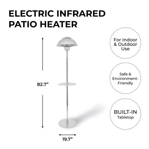 Permasteel -- Radiateur de patio infrarouge 1500&nbsp;W - Acier inoxydable avec table