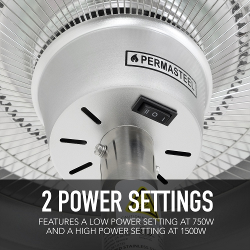 Permasteel -- Radiateur de patio infrarouge 1500&nbsp;W - Acier inoxydable avec table